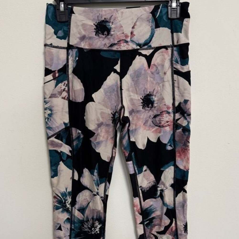 Calvin Klein Black and Blue Floral Leggings